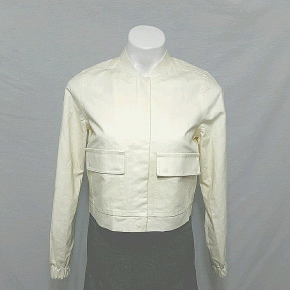 Kate Spade Saturday Cotton Linen Blend Button Up Cropped Blazer Jacket XS - Picture 1 of 6
